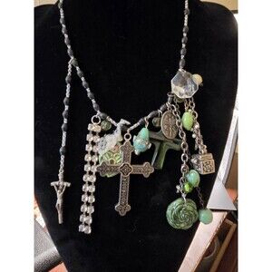Vintage Rosary Beads with Crucifix Cross Prayer Box Trinkets